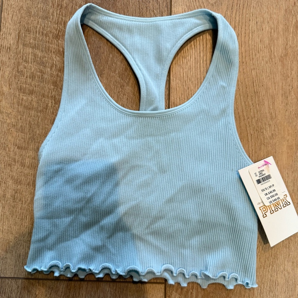 Victoria’s Secret PINK Light Blue Ribbed Tank Top